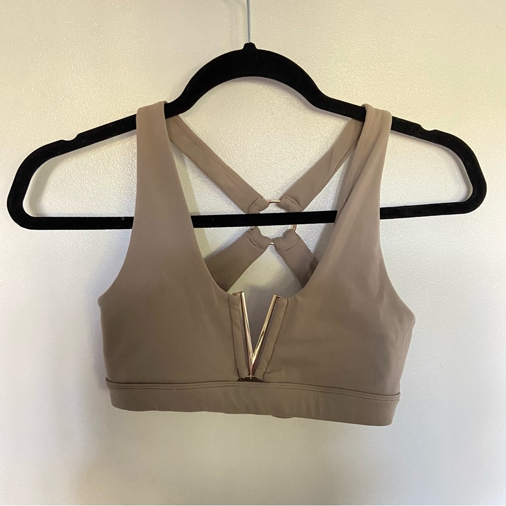 Sofina beige pink sports bra small